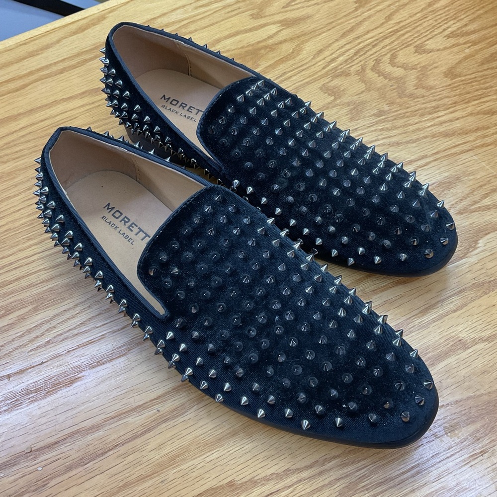 NasonMoretti Black Studded Loafers